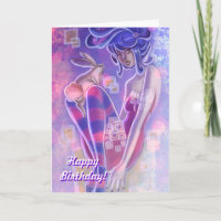 Carte Anniversaire Lapin Girl Pinup