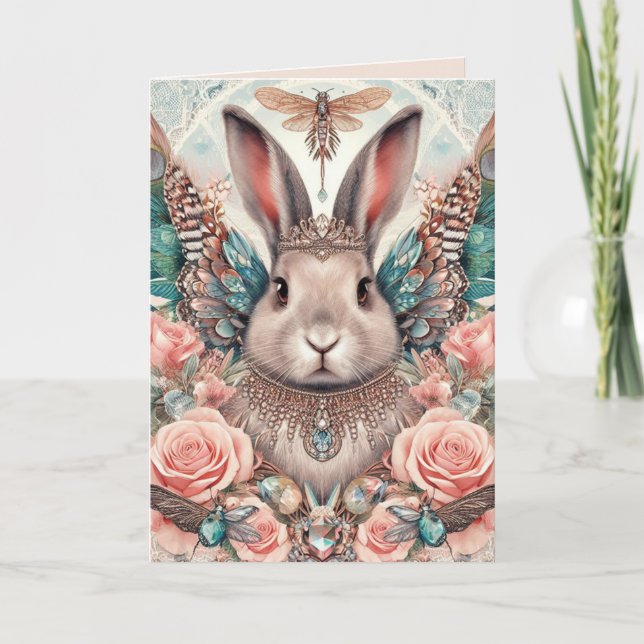 Carte Anniversaire Lapin Lapin Angel Princesse (Devant)