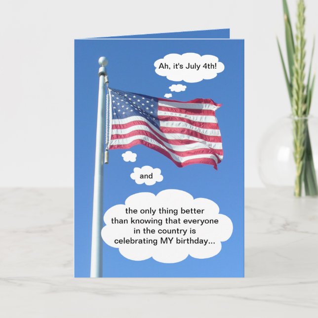 Carte Anniversaire le 4 juillet (Devant)