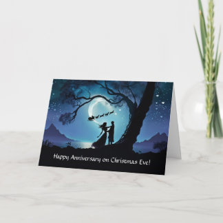 Carte Anniversaire le soir de Noël avec couple dansant