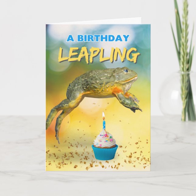 Carte Anniversaire Leaplap Année Grenouille (Devant)