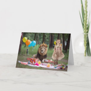 Carte Anniversaire Lion fond arrière - plan Photo person