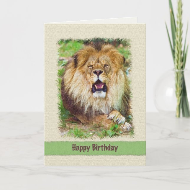 Carte Anniversaire, Lion Lying (Devant)