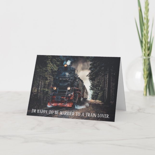 Carte Anniversaire long-courriers de la locomotive à vap (Devant)