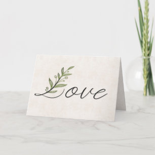 Carte Anniversaire Love Font avec Feuille
