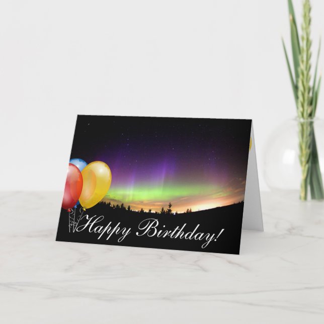 Carte Anniversaire Lumières du Nord Hiver La Destin De N (Devant)