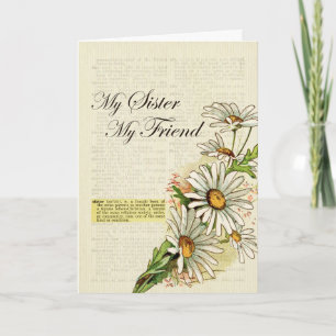 Carte Anniversaire Ma Soeur Mon Ami Fleurs Vintages
