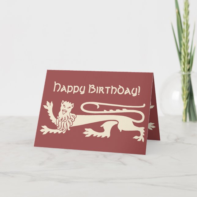 Carte Anniversaire Mad heureux lion Augustus Pugin CC099 (Devant)