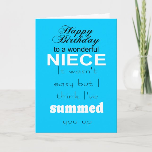 Carte anniversaire magnifique nièce (Devant)