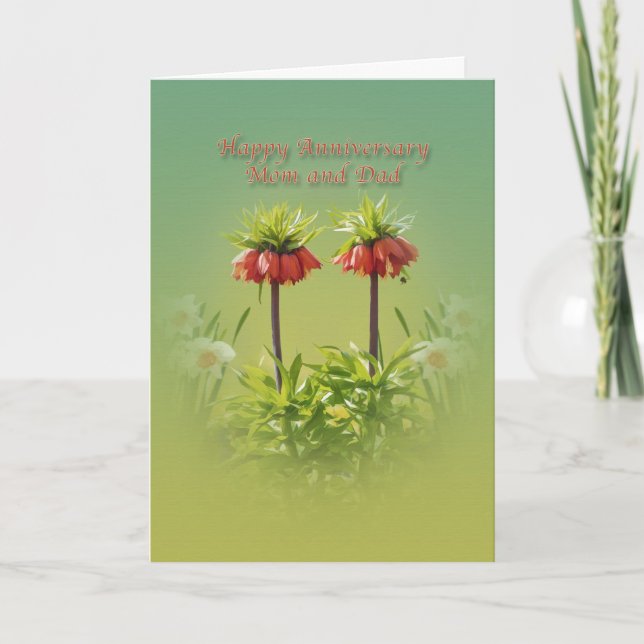 Carte Anniversaire, Maman et Papa, Tulipes Red Rubra (Devant)