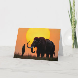 Carte Anniversaire Mammoth laine et homme