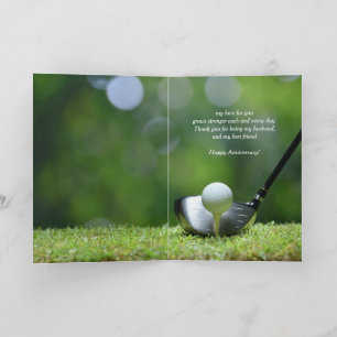 Carte Anniversaire Mari Ami Golf BallParcours Golfer