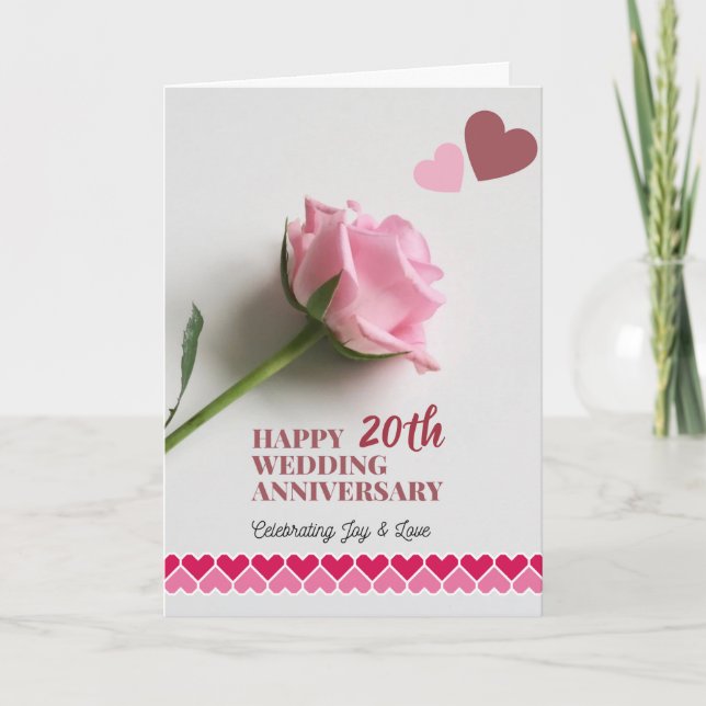 Carte Anniversaire mariage Ajouter une année avec Rose (Devant)