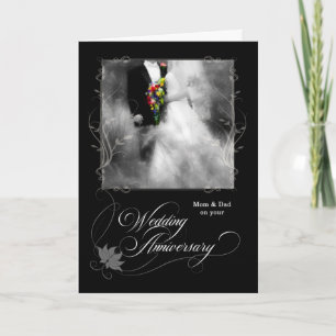 Carte Anniversaire Mariage des parents Noir et Blanc