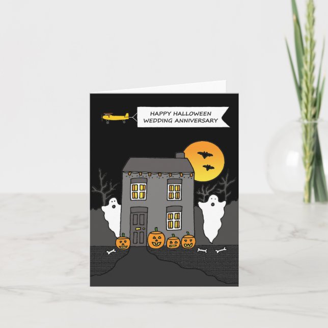 Carte Anniversaire Mariage d'Halloween (Devant)