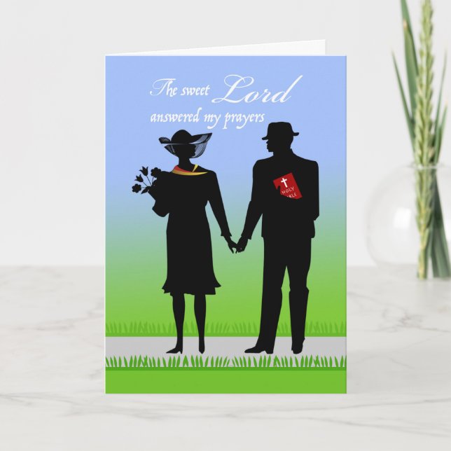 Carte Anniversaire mariage pour le mari, Thème chrétien (Devant)