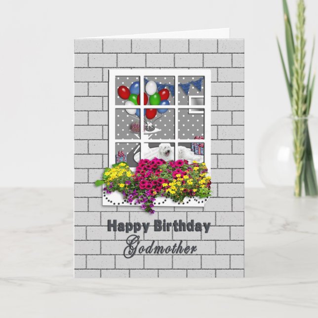 Carte ANNIVERSAIRE - marraine - EXTÉRIEUR REGARDANT (Devant)