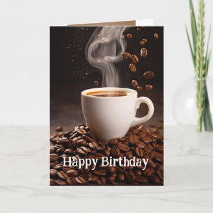 Carte Anniversaire Meilleur âge avec le café amusant