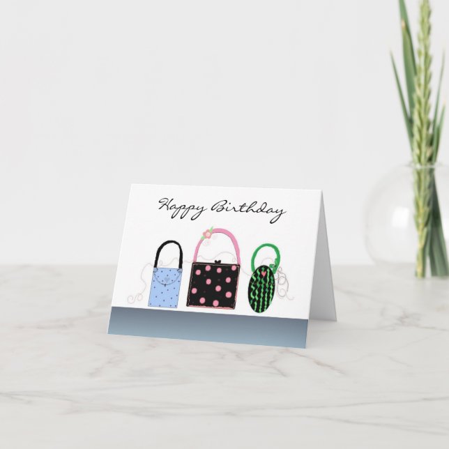 Carte Anniversaire mignon de bourses (Devant)