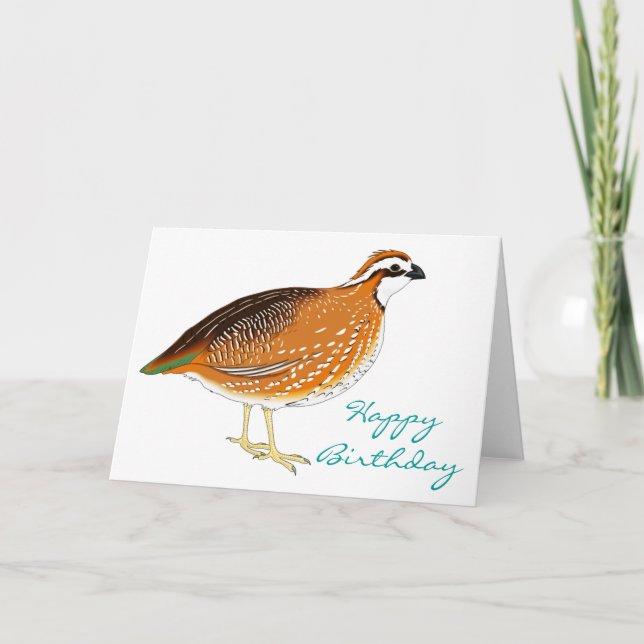 Carte Anniversaire mignon de cailles (Devant)