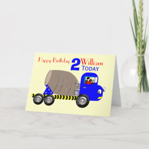 Carte Anniversaire mignon de camion de mélangeur de