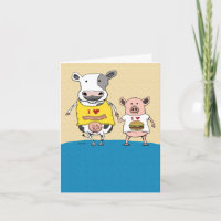 Anniversaire mignon et drôle de la vache et du cou