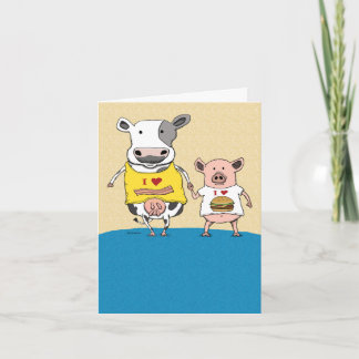 Carte Anniversaire mignon et drôle de la vache et du cou