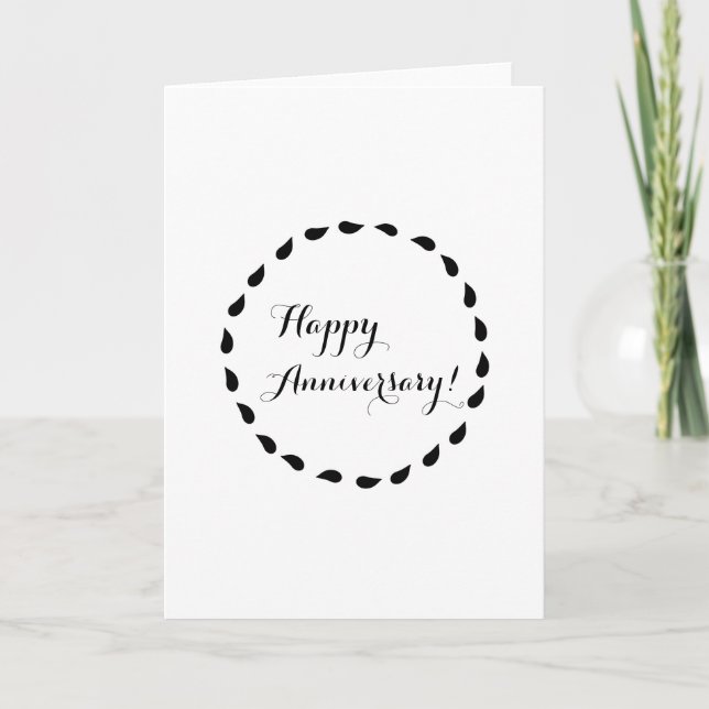 Carte Anniversaire minimaliste noir blanc (Devant)