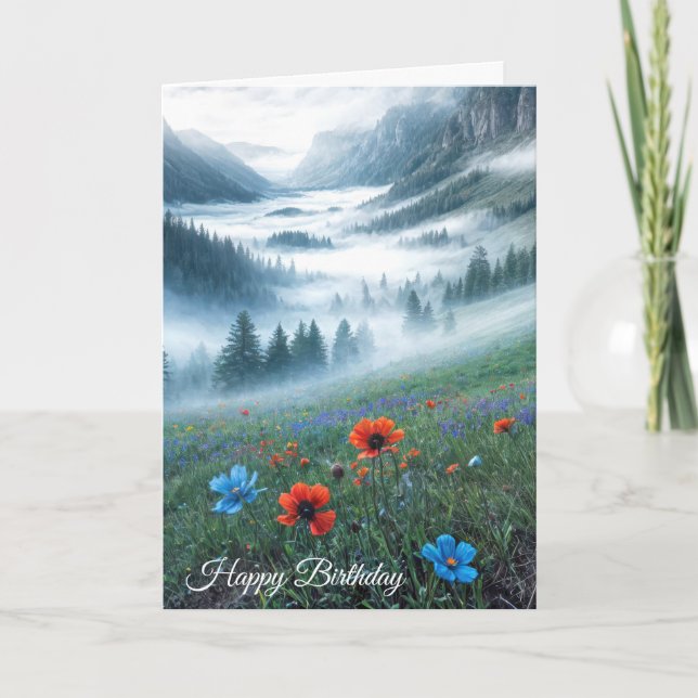 Carte Anniversaire Misty Mountain Valley (Devant)