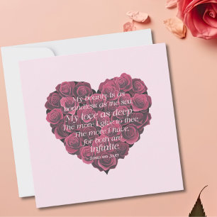 Carte Anniversaire Moderne Coeur Rose Romantique Citatio
