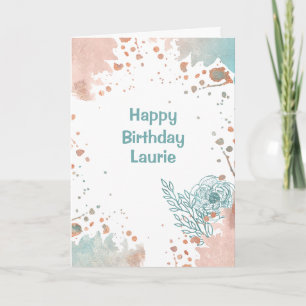 Carte Anniversaire moderne d'éclaboussure de peinture
