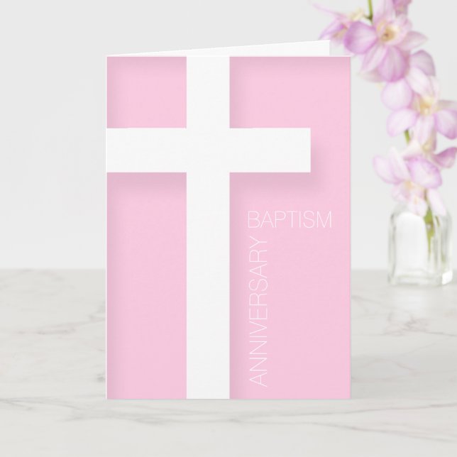Carte Anniversaire moderne du baptême Choisissez votre c (Orchidée)