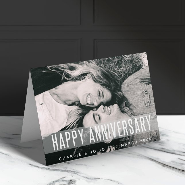 Carte Anniversaire moderne | Love Photo Happy Mariage Na (Créateur téléchargé)