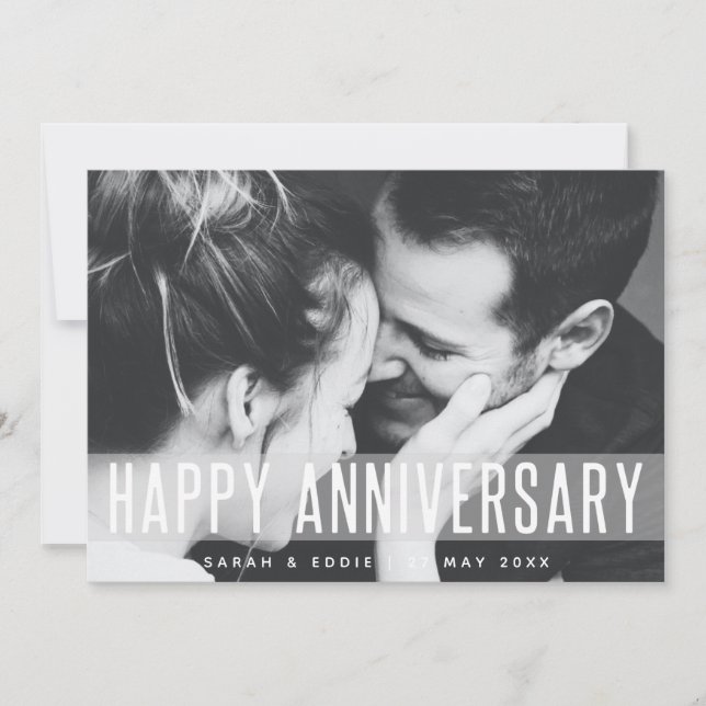 Carte Anniversaire moderne | Photo Love Happy Couples No (Devant)