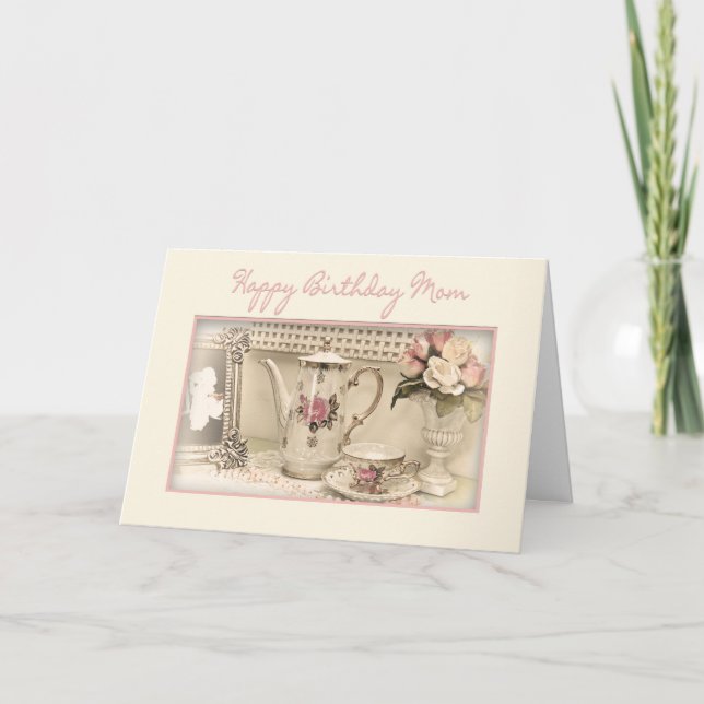Carte ANNIVERSAIRE - MOM - Thé Vintage (Devant)