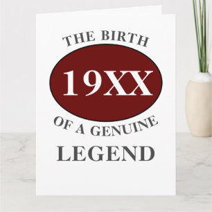 Carte Anniversaire Monogramme Nom initial Année Légende
