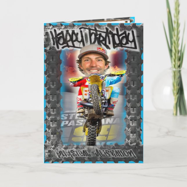 Carte Anniversaire Motorcross (Devant)