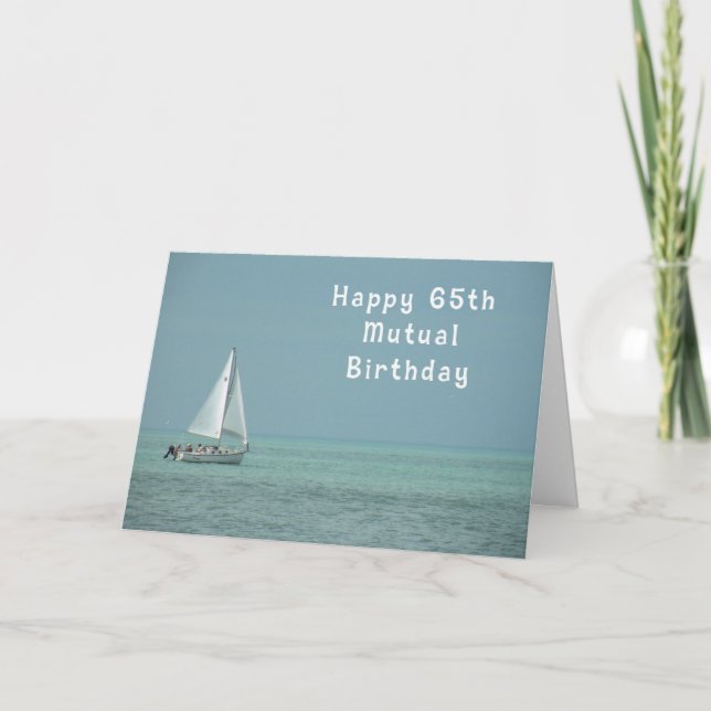 Carte Anniversaire mutuel 65e, Voilier (Devant)