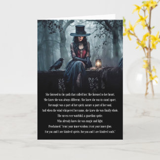 Carte Anniversaire mystique avec Corbeau gothique Wicca 