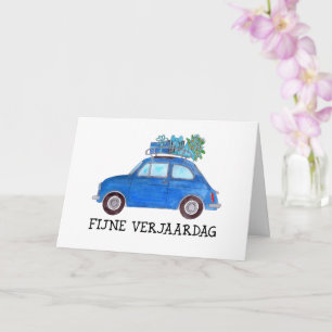 Carte Anniversaire néerlandais Retro Fiat 500