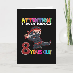 Carte Anniversaire Ninja J'ai Maintenant 8 Ans