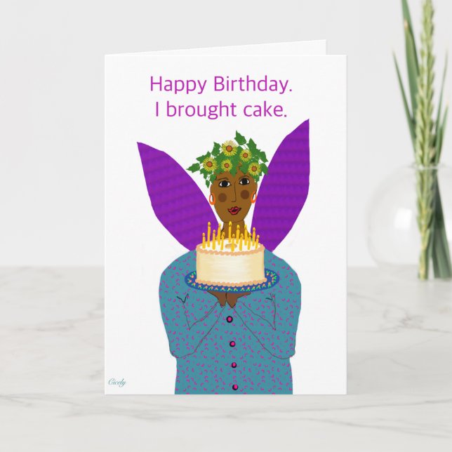 Carte Anniversaire Noir avec Angel Food Cake (Devant)
