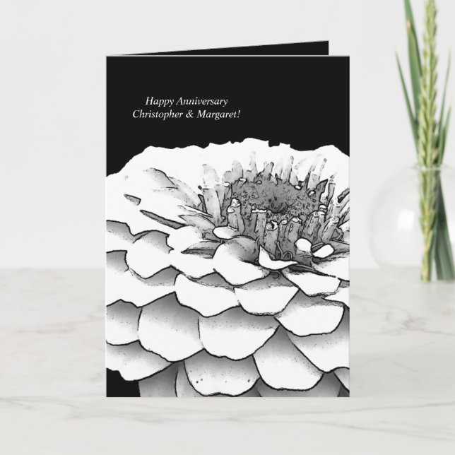 Carte Anniversaire noir et blanc (Devant)