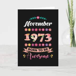 Carte Anniversaire novembre 1973 Femme-cadeau