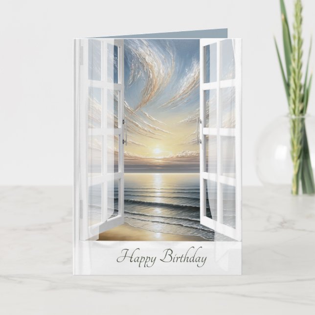 Carte Anniversaire Ocean Sunrise Fenêtre (Devant)