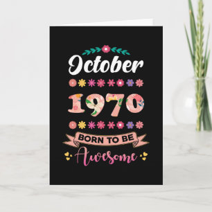 Carte Anniversaire Octobre 1970 Femme cadeau