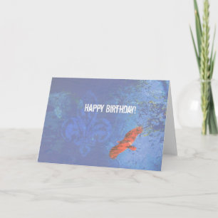Carte Anniversaire Oiseau S'enfonçant Bleu Grunge