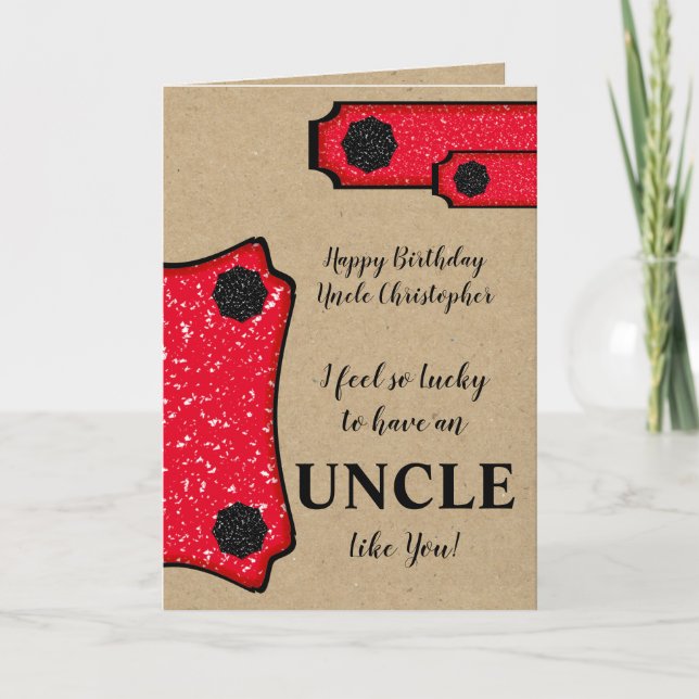 Carte Anniversaire oncle faire un voeu roux roux roux ro (Devant)