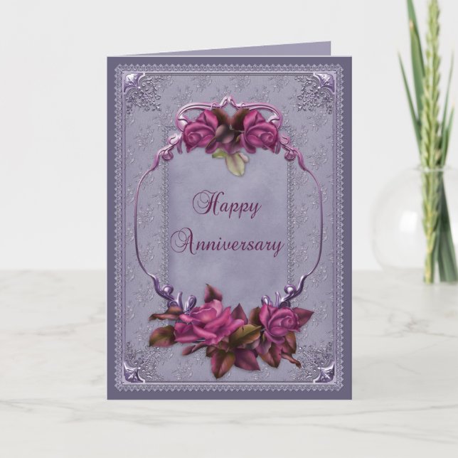 Carte Anniversaire ornemental de dentelle (Devant)