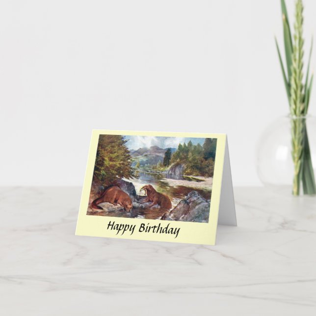 Carte Anniversaire - Otter (Devant)